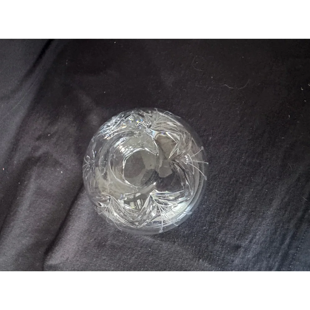 Vintage Handcut Lead Crystal Cream Sugar Set with Tray Western Germany Clear